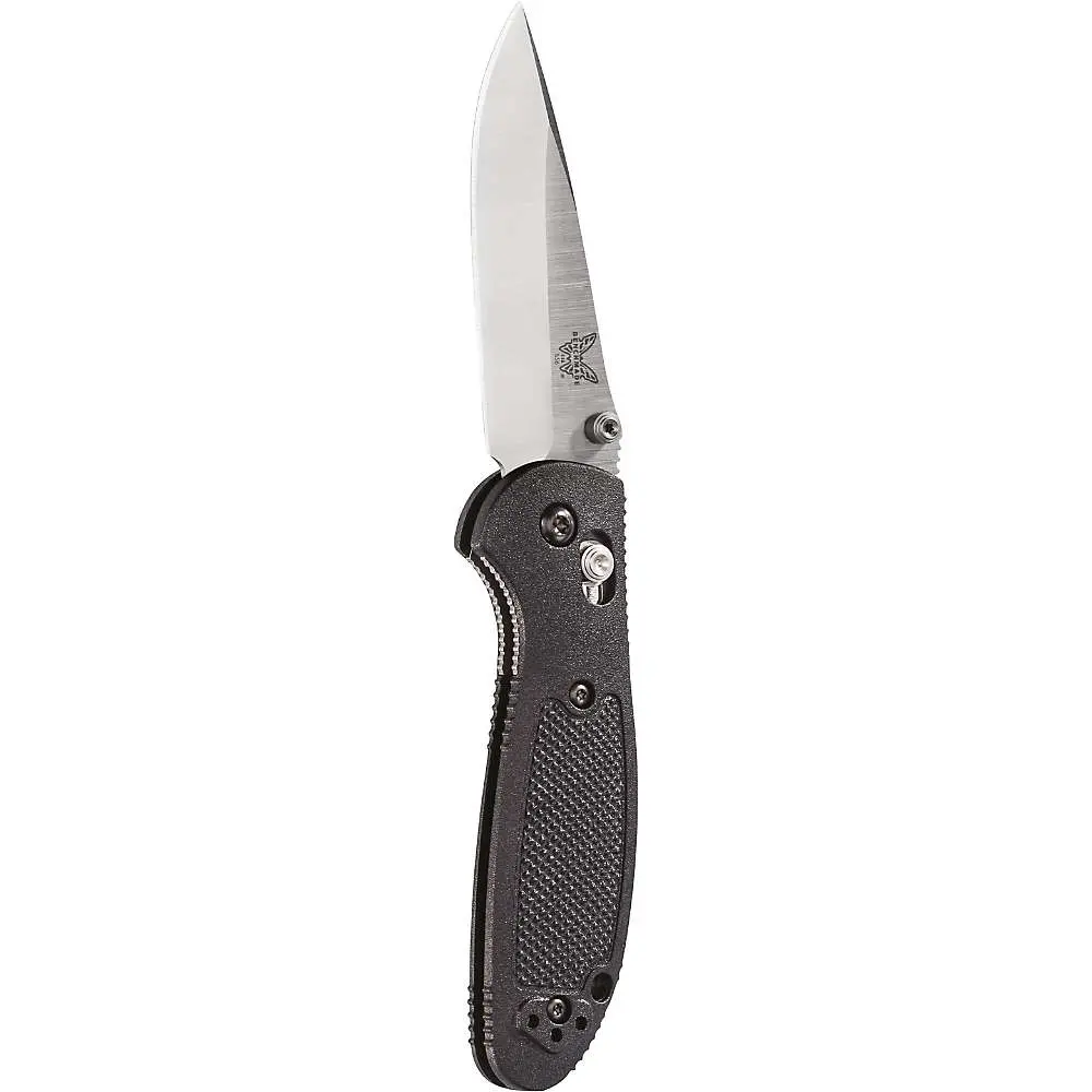 Benchmade 556 Mini Griptilian Manual Folding Knife (Plain Drop-Point Blade) In Black 1