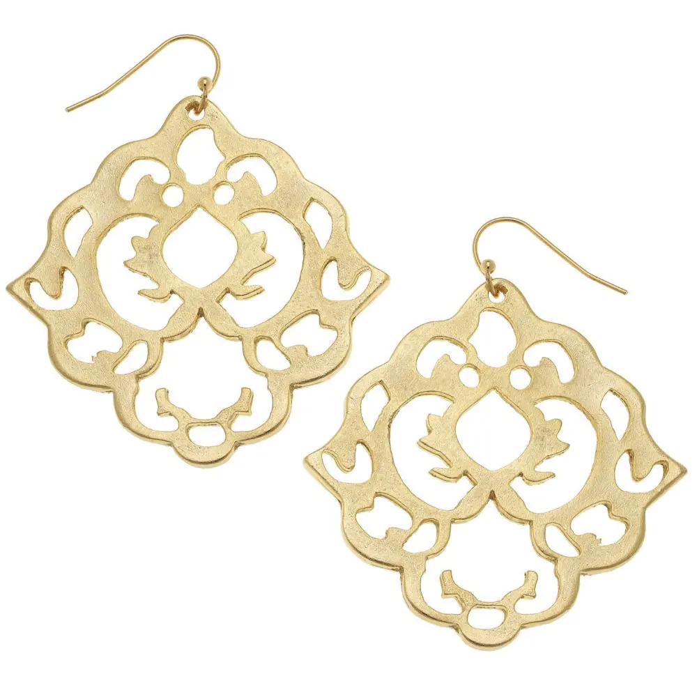 Susan Shaw Gold Artesian Filigree Earrings 1