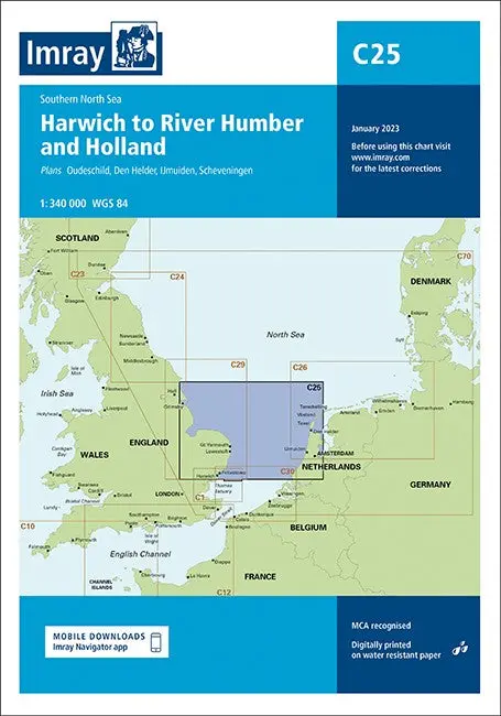 Imray C25 Harwich To River Humber And Holland Chart 1