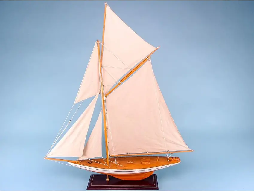 Varnished Yacht With Bowsprit 80Cm X 94Cm 1