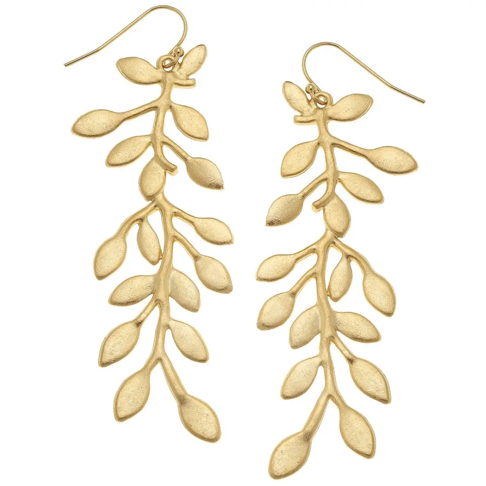 Susan Shaw Gold Vine Branch Earrings 1