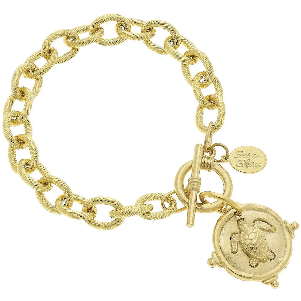 Susan Shaw Gold Sea Turtle Cameo Bracelet 1
