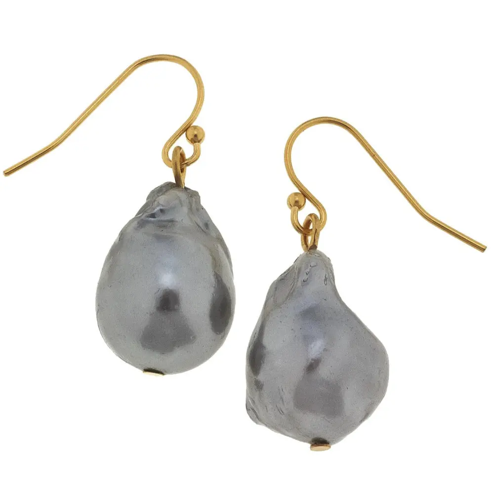 Susan Shaw Gray Baroque Pearl Earrings 1