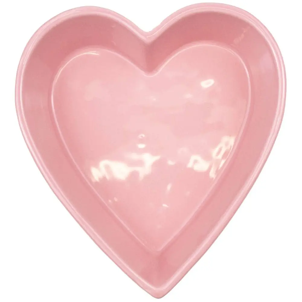 Royal Standard Pink Glazed Stoneware Heart Dish - 7" X 8" 1