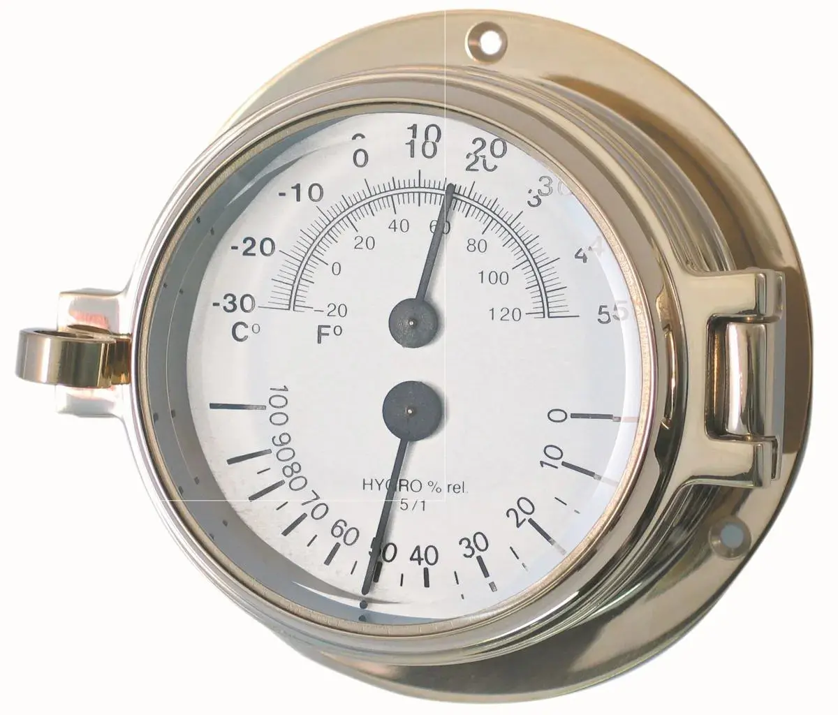 Brass Channel Thermometer & Hydrometer 1