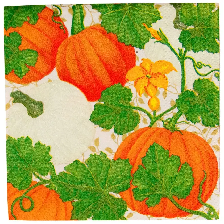 Caspari Pumpkin Chintz Paper Napkins 1