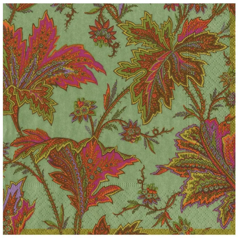 Caspari Paisley Leaves Paper Napkins 1