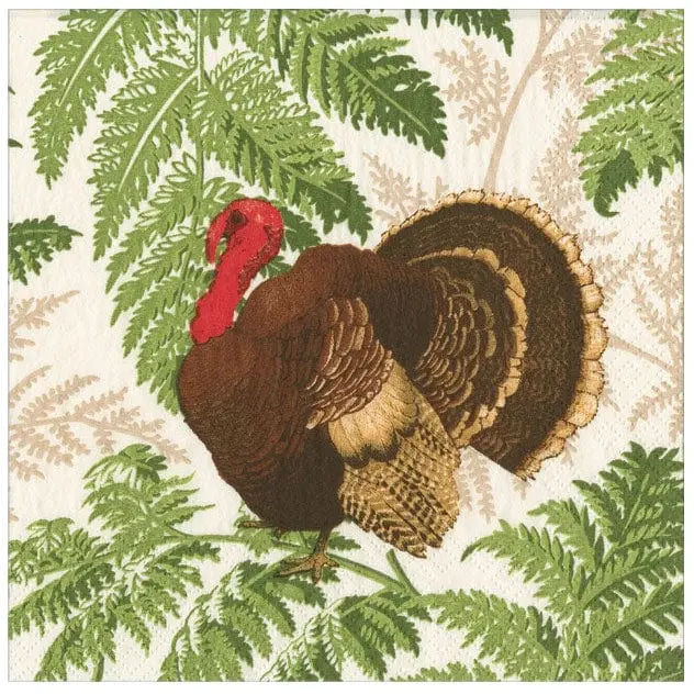 Caspari Turkey & Ferns Paper Napkins 1