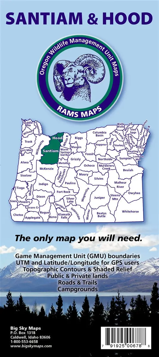 Big Sky Maps Santiam/Hood Gmu Map 1