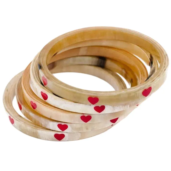 Sunshine Tienda Red Heart Bangle Stack - 5 Pc. 1