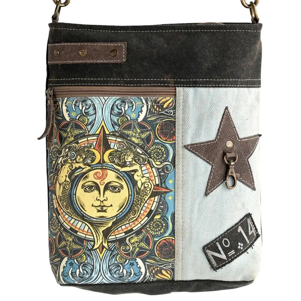 Clea Ray Canvas Mermaid & Sun Crossbody Bag 1