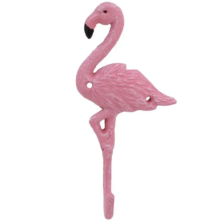 Cb Home Cast Iron Standing Flamingo Wall Hook - 8" 1