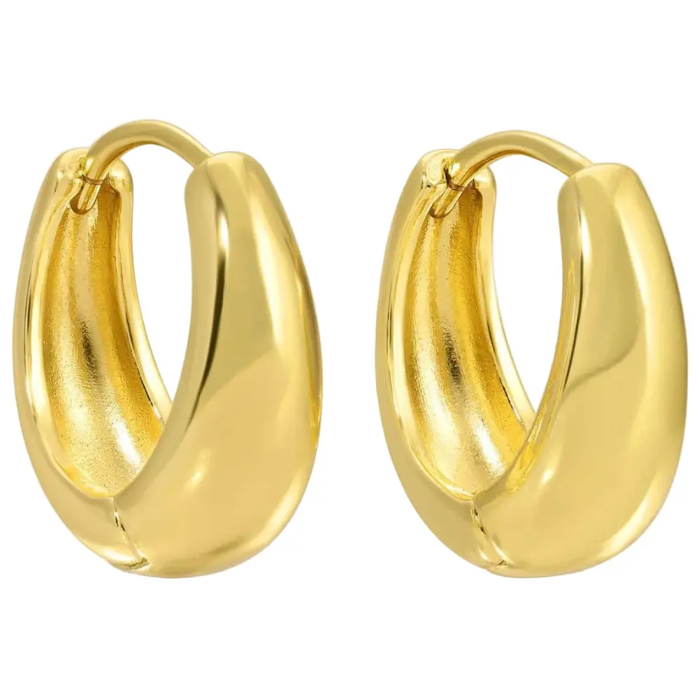 Splendid Iris Gold Plated Narrow-To-Wide Huggie Earrings 1