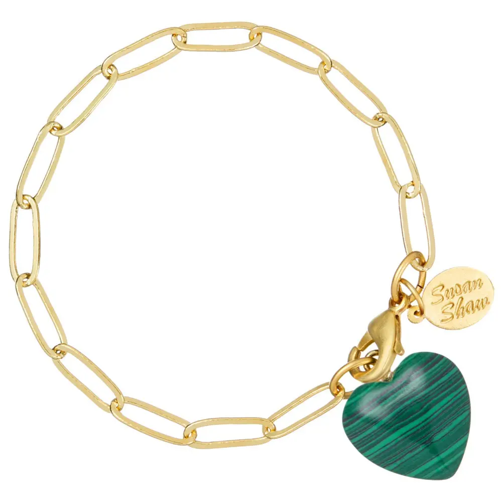 Susan Shaw Audrey Heart Gold Chainlink Bracelet 1