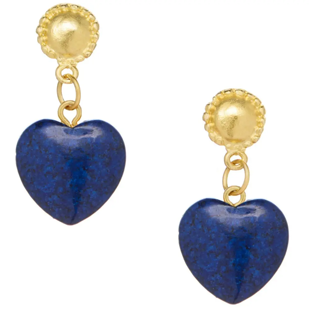 Susan Shaw Loren Heart Gold Earrings 1