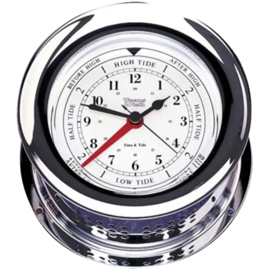 Weems And Plath Chrome Atlantis Time & Tide Clock 1