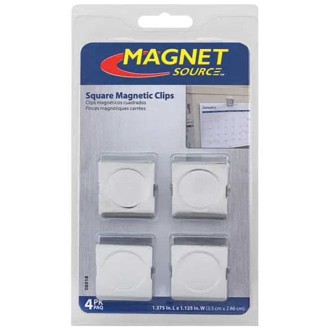 Magnet Source 1.375" Square Magnetic Clips - 4 Pc. 1