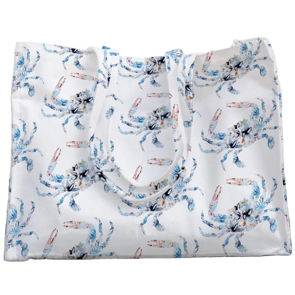 Amanda Klein Blue Crab Canvas Tote Bag - 13" X 16" 1
