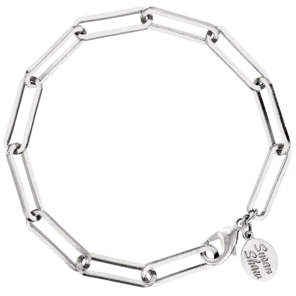 Susan Shaw Silver Paperclip Bracelet (Large Links) 1
