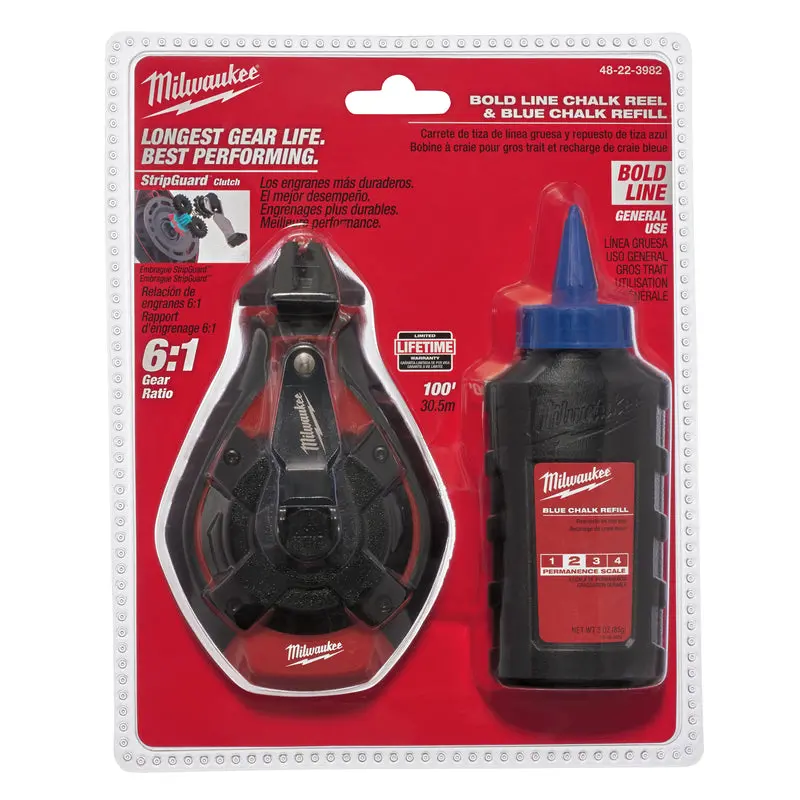 Milwaukee Bold-Line Blue Marking Chalk & Reel Set (100 Ft.) 1