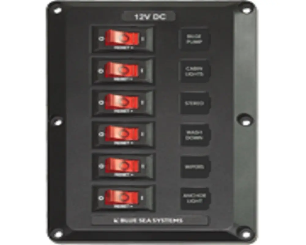 Blue Sea System 6 Position, Belowdeck Circuit Breaker Panel 1