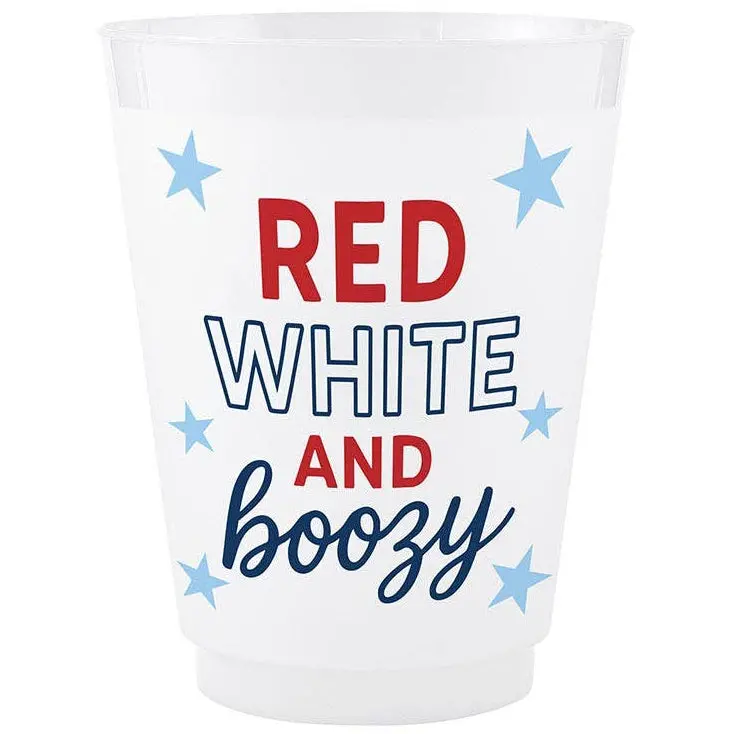 Slant Patriotic Frosted Plastic Party Cups - 8 Pc. (16 Oz.) 3