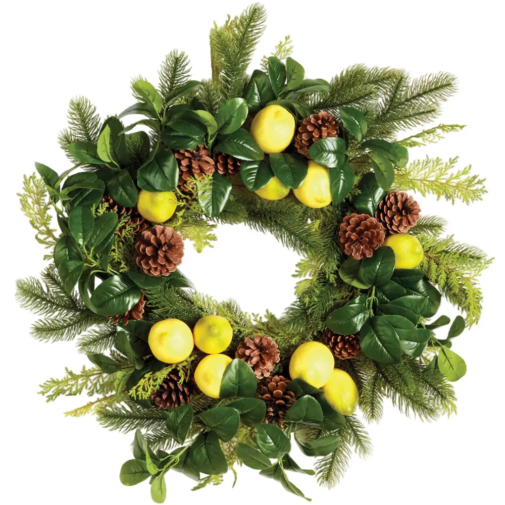 Napa Lemon & Pinecone Wreath - 20" 1