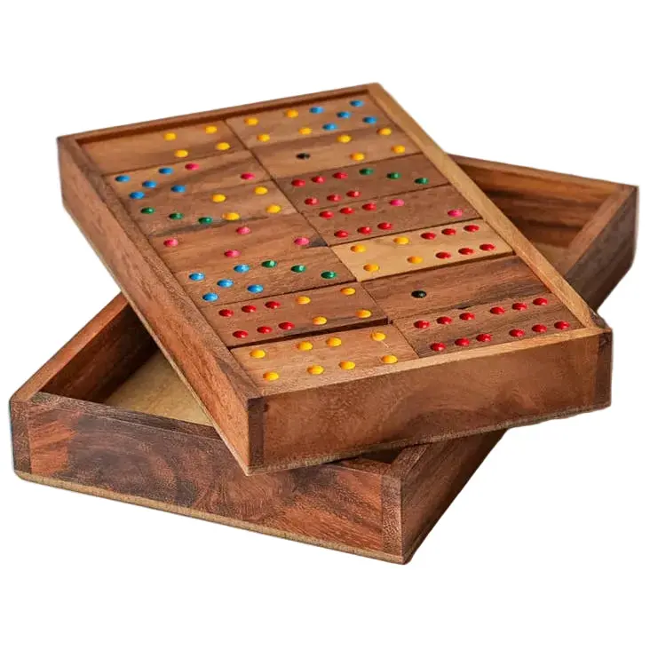 Verve Mango Wood Dominoes Game Set 1