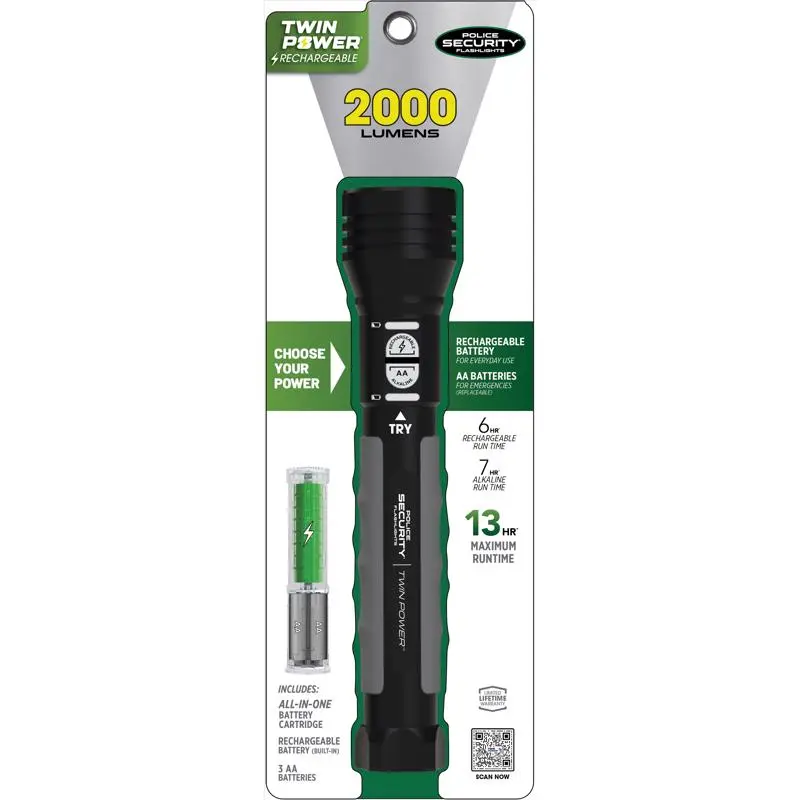Police Security Rechargeable Led Flashlight - 2000 Lumen 1