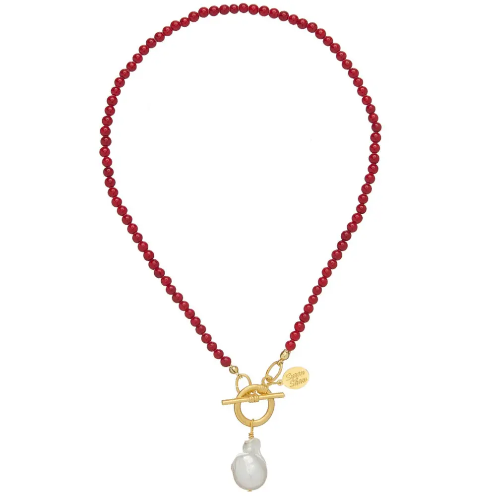 Susan Shaw Katie Gold Beaded & Pearl Necklace 1