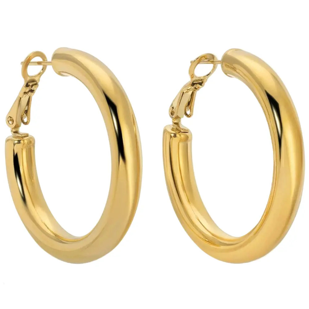 Splendid Iris Gold Latchback Hoop Earrings 1