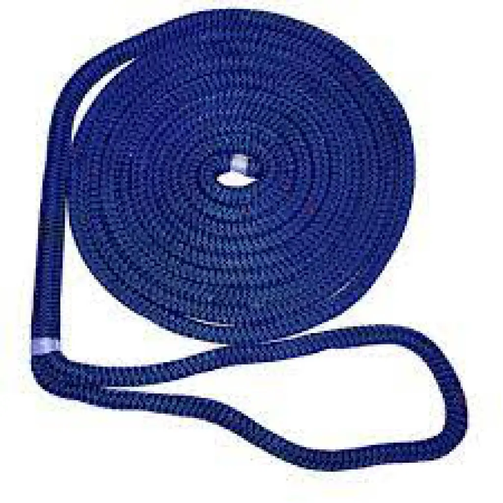 Braided Nylon Dock Line - W/Eye 3/4" X 25' Navy 1