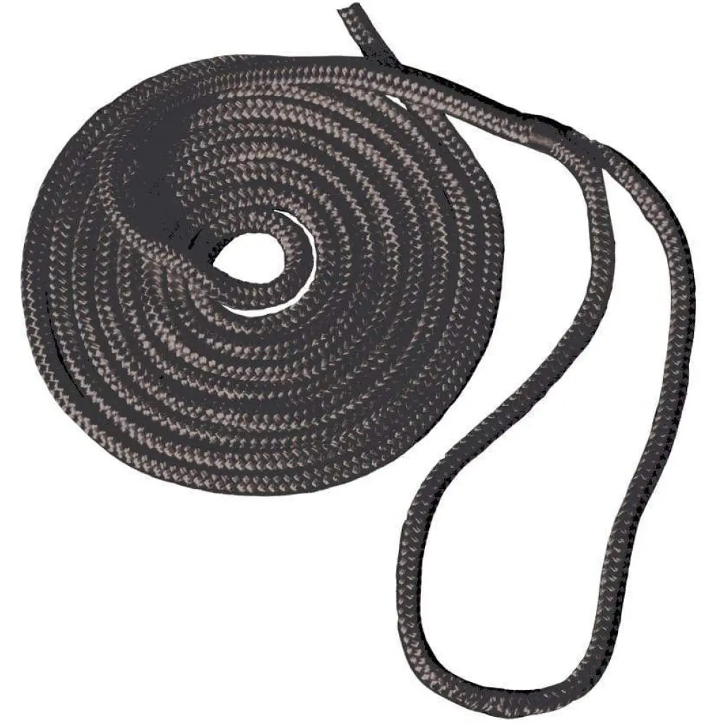 Braided Nylon Dock Line - W/Eye 3/4" X 30' Black 1
