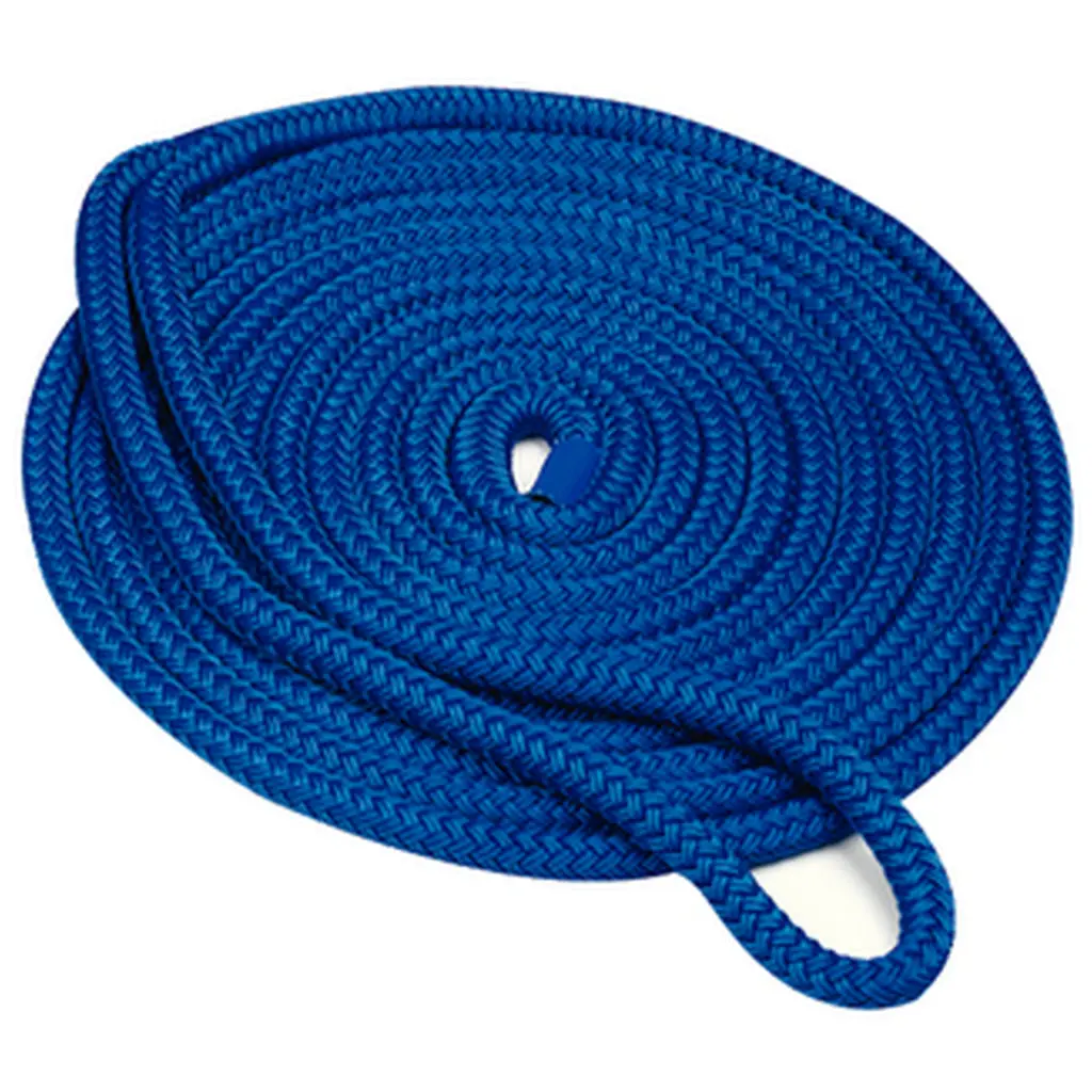 Braided Nylon Dock Line - W/Eye 3/4" X 35' Blue 1