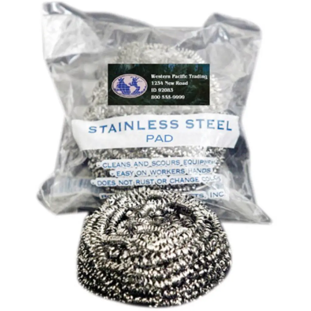 Western Pacific Stainless Wool Pads -  Fine 3/Pack 1