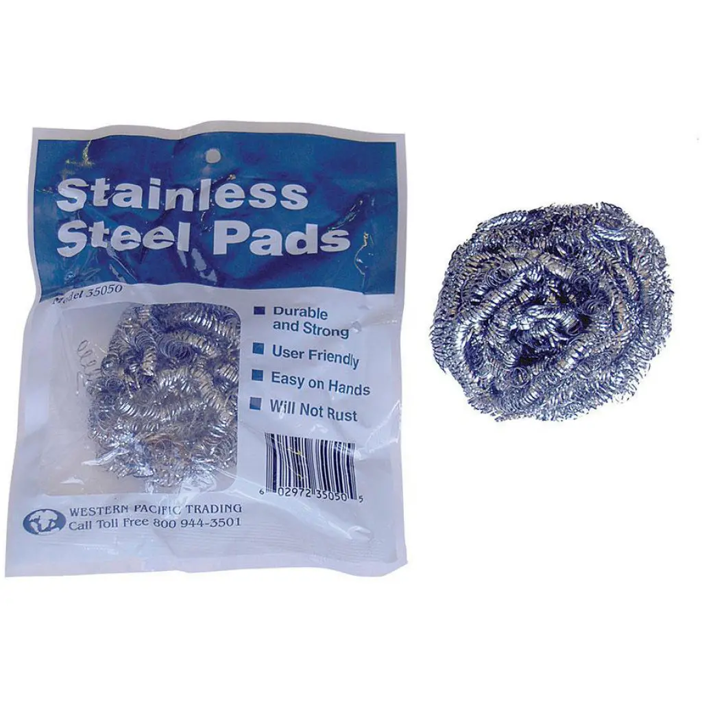 Western Pacific Stainless Wool Pads - Medium 3/Pk< 1