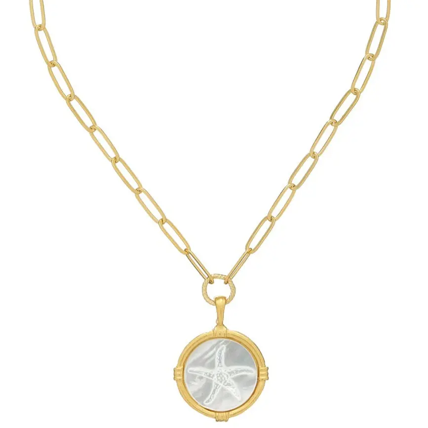 Susan Shaw Gold Ida Starfish Pendant Paperclip Necklace 1
