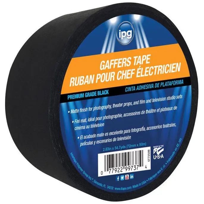 Ipg 2.83" Black Gaffer's Tape - 54.7 Yd. 1