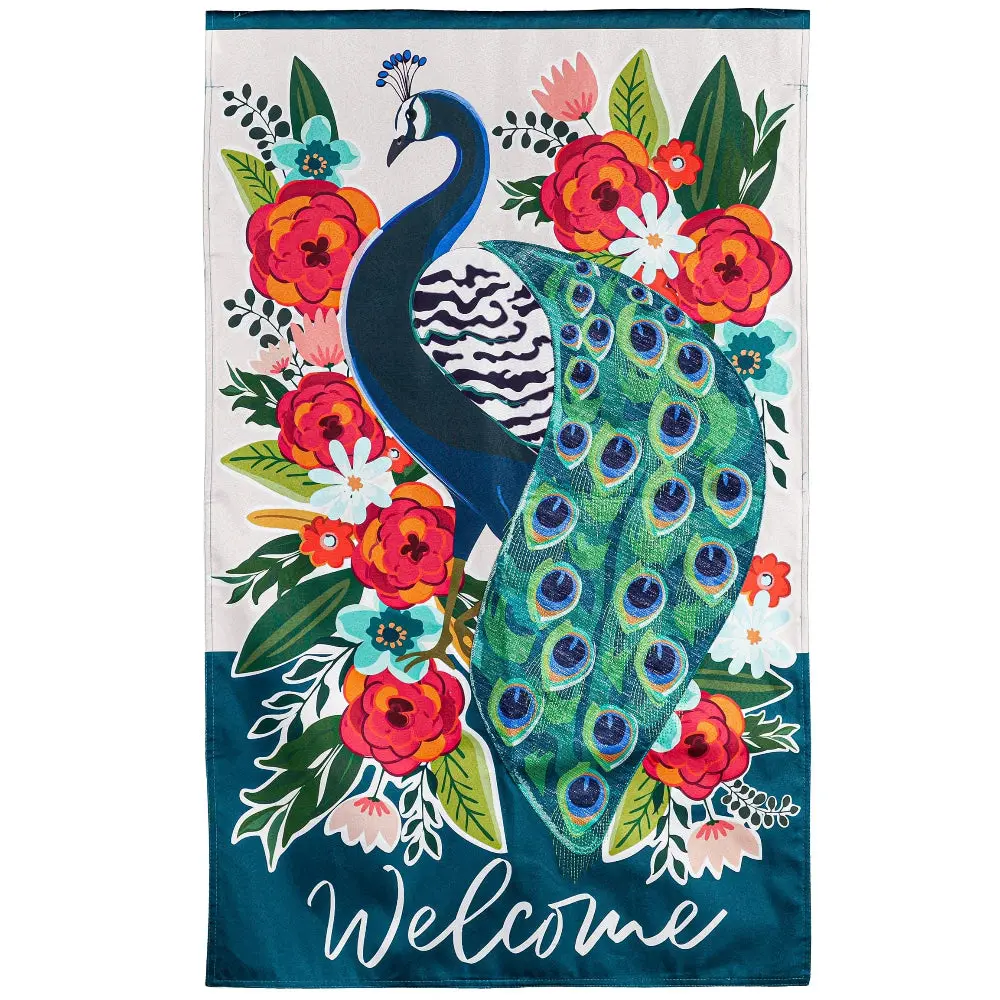 Evergreen "Welcome" Themed House Flags - 28" X 44" 21