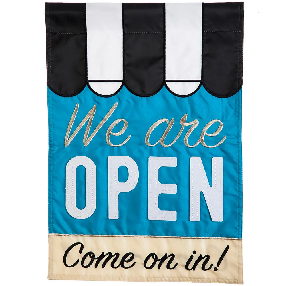 Evergreen "We Are Open!" Business Flag - 28" X 44" 1