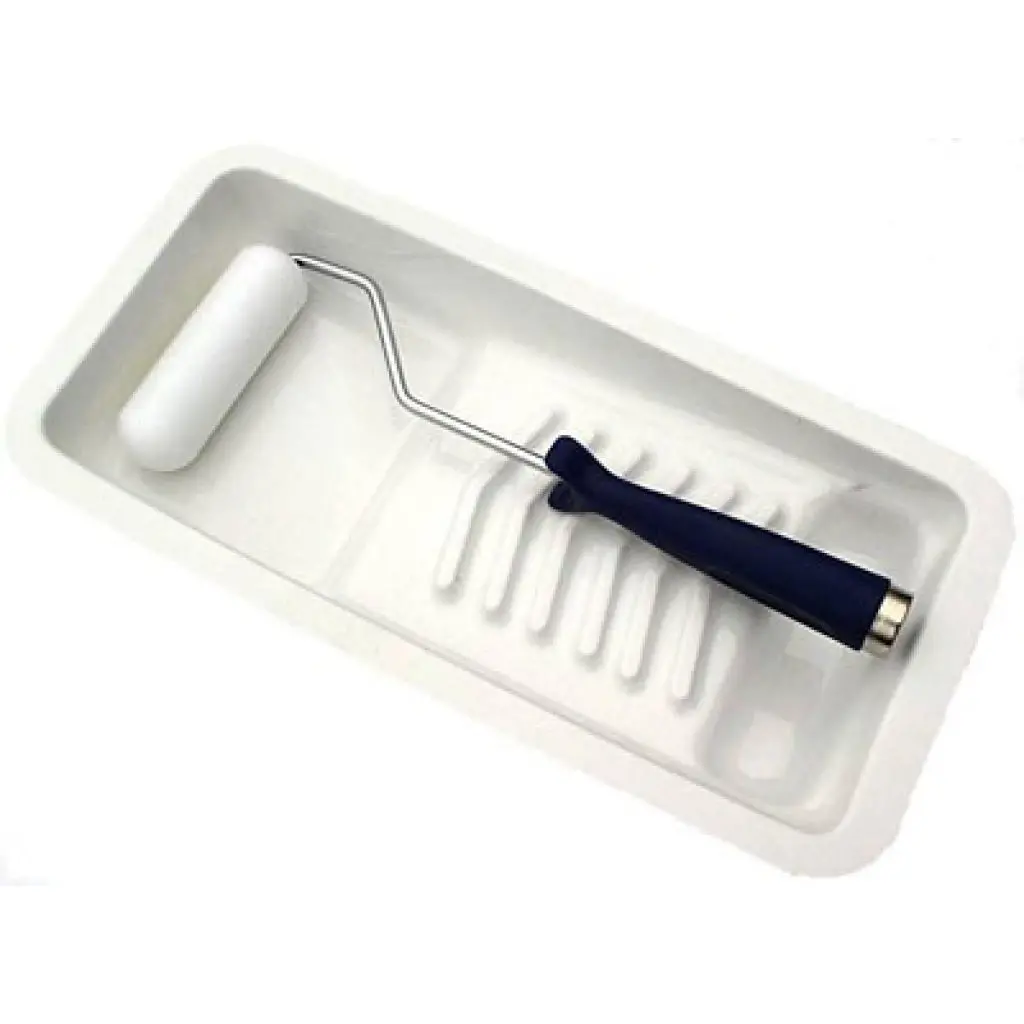 Paint Roller & Tray - 4" Foam White Topside Ok 1