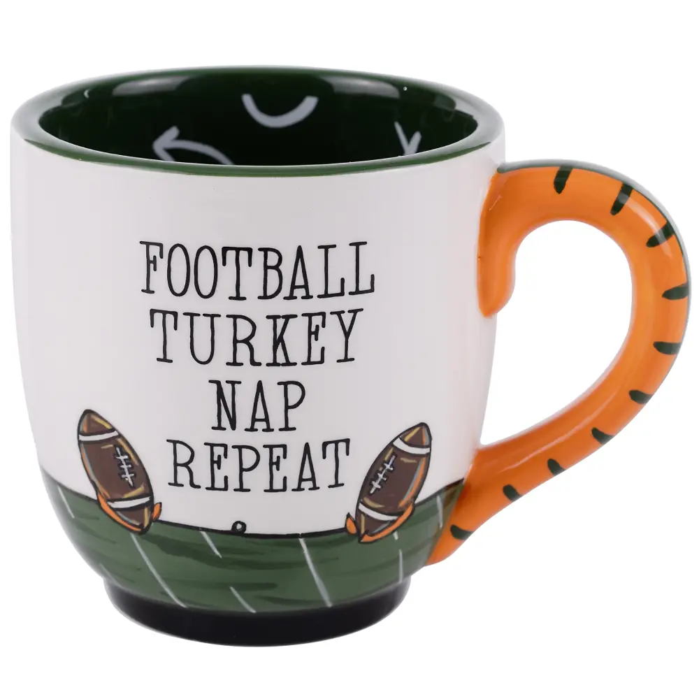 Glory Haus "Football, Turkey, Nap, Repeat" Mug - 16 Oz. 1