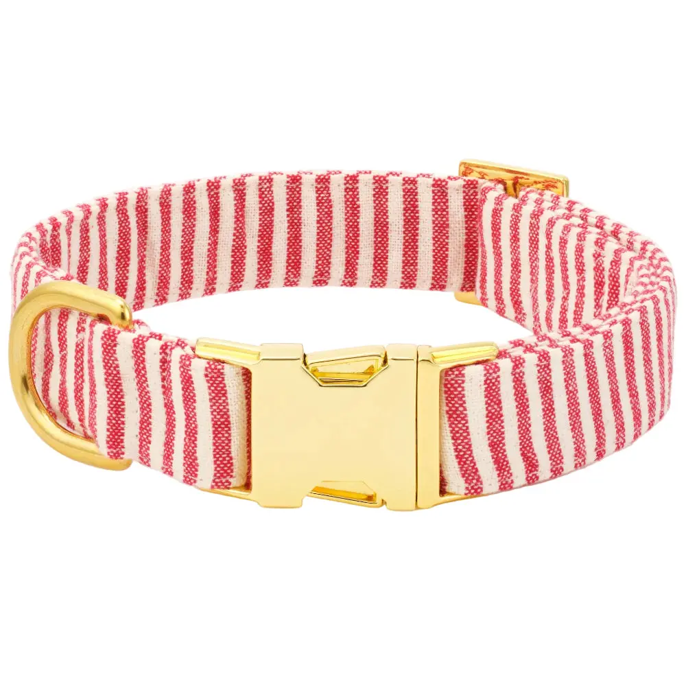 Foggy Dog Cotton/Nylon Collar - Red Stripe 1