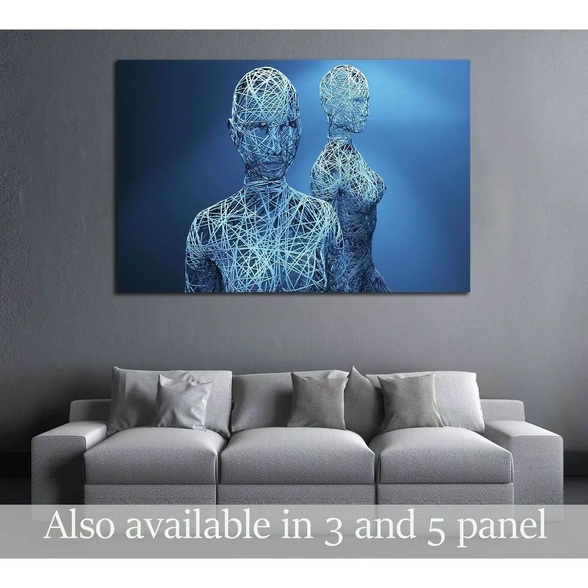 3D Illustration. Beautiful Abstract Woman With Abstract Design Elements №2889 Ready To Hang Canvas Print 1