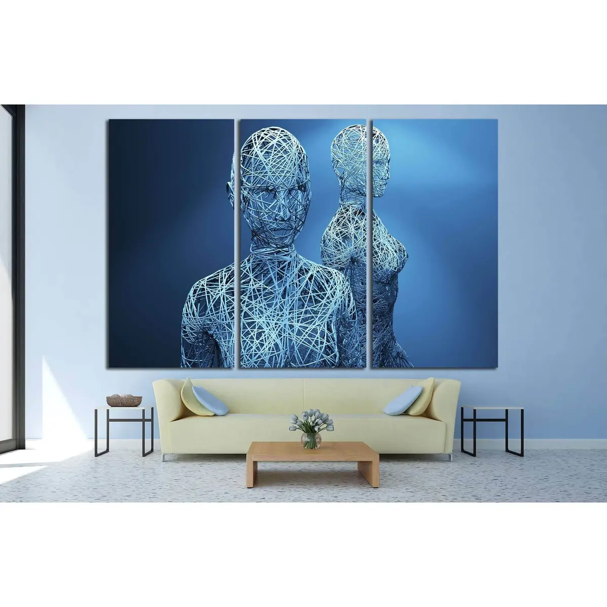 3D Illustration. Beautiful Abstract Woman With Abstract Design Elements №2889 Ready To Hang Canvas Print 5