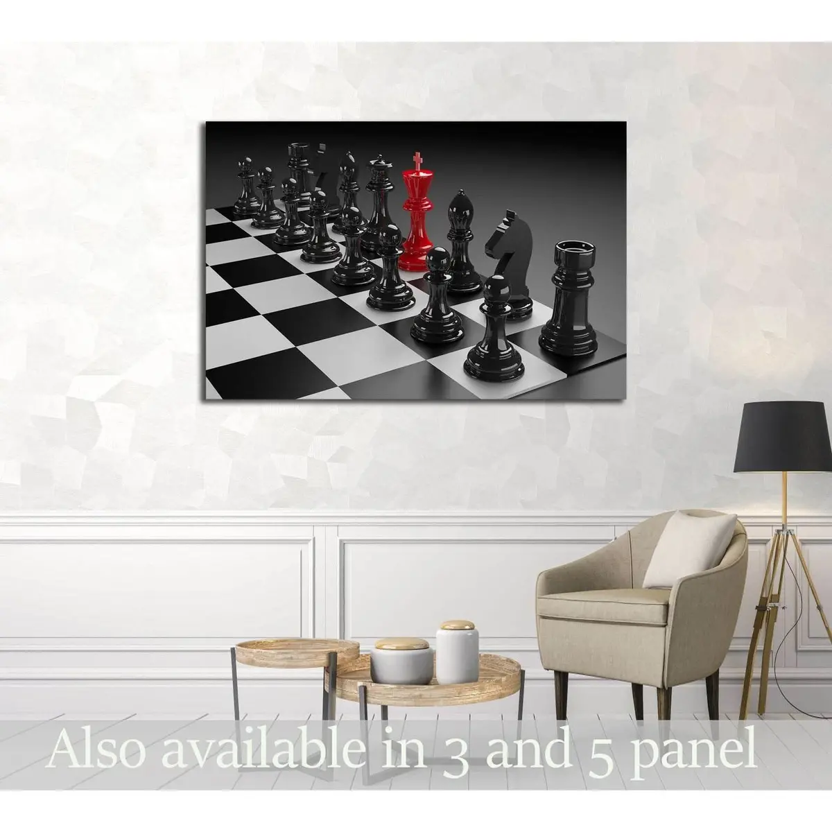 3D Illustration Of Different Chess Figures And Chess Scenes №3235 Ready To Hang Canvas Print 1