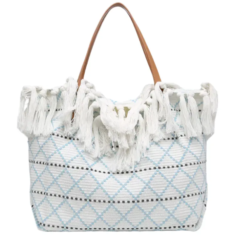 Jen & Co. Madison Hand-Woven Cotton Fringe Tote 2