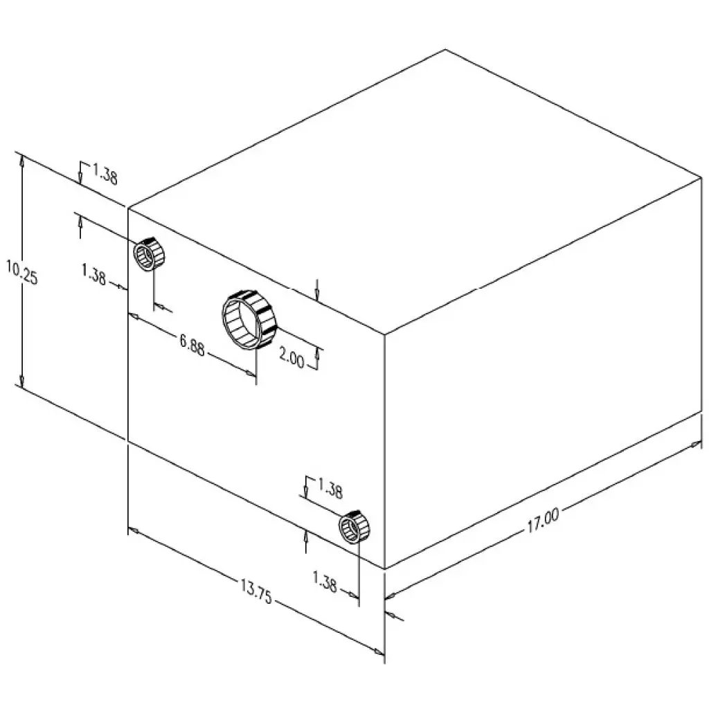 9 Gallon Water Tank 17"L X 13.75" W X 10.25"H 1