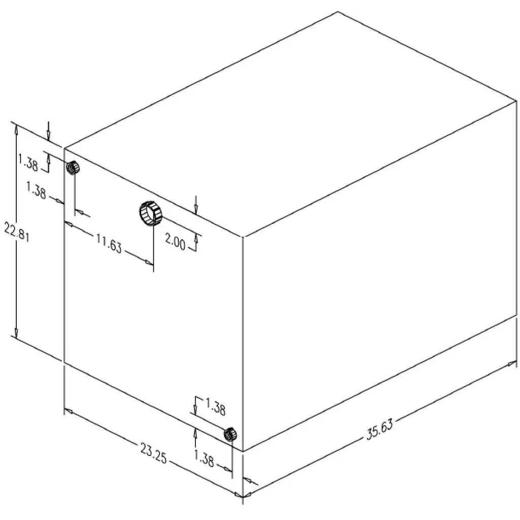 77 Gallon Water Tank 35.6"L X 22.75" W X 22.75"H 1