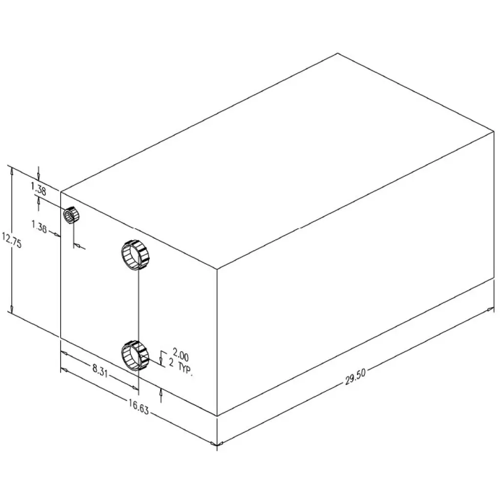 Moeller Waste Tank 25 Gal 29.5"Lx 16.63"Wx 12.75"H 1